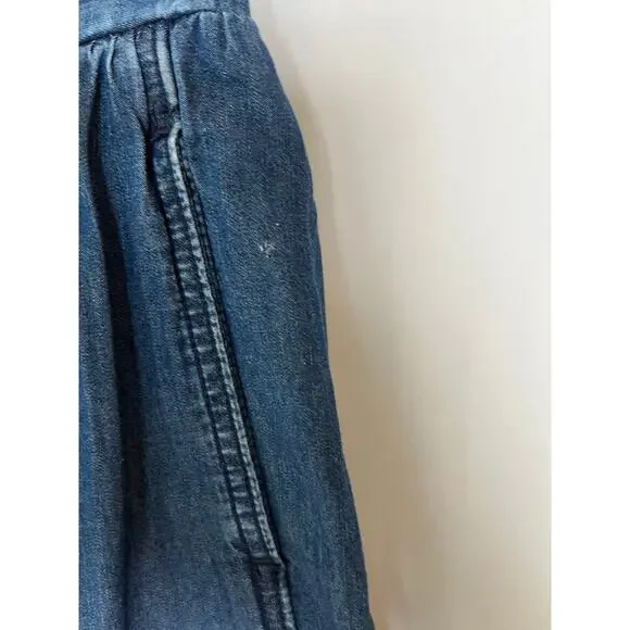 Old Navy Women's A-Line Chambray Skirt Size S Blue Short Casual Elastic Waist - Picture 3 of 8